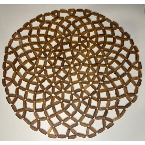 None and/or Unknown Other - Set of 4 Wood Boho Circle Placemats